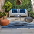 thumbnail image 2 of Blue Beige Outdoor Rug for Patio/Deck/Porch, Non-Slip Large Area Rug 4 x 6 Ft, Coastal Wave Modern Abstract Art Indoor Outdoor Rugs Washable Area Rugs, Reversible Camping Rug Carpet Runner, 2 of 8