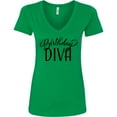 thumbnail image 3 of Inktastic Birthday Diva in Black Women's V-Neck T-Shirt, 3 of 5