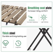 Bistro Set of 3 Outdoor Furniture Sets 2 Folding Chairs and Table High Quality Steel Frames and Weather-Resistant Wood Portable Design for Bistro & Balcony,Chestnut Brown
