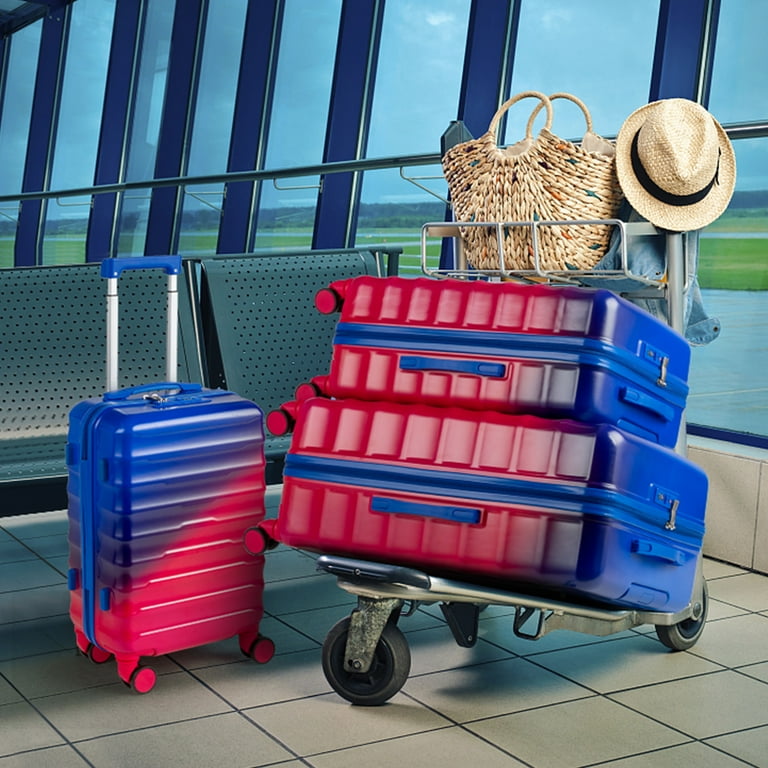 Zimtown 3 Piece Luggage Hardshell Sets Gradient Color Suitcase