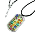 thumbnail image 2 of Fun Breakfast Foods Pattern Military Dog Tag Pendant Necklace with Cord, 2 of 4
