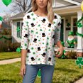 thumbnail image 5 of felwors St Patricks Day Shirt Women Plus Size Funny 3/4 Sleeve Cute Saints Tops Shamrock Shirts Lucky Irish Shamrocks Outfit (Orange, L), 5 of 6