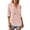 Pink, variant on Womens Shirts Breatthable Hooded V Neck 3/4 Sleeve Beige Tops Lightweight Loose Fit Casual Going Out Top With Pockets For Ladies