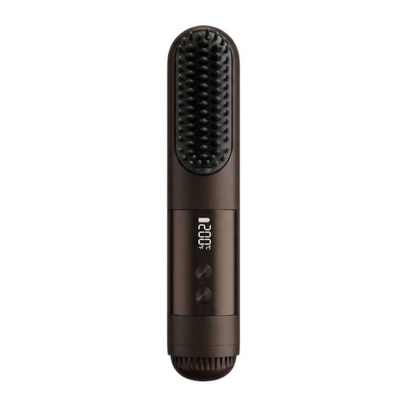 2026 New Go Brush Pro - 3 Temps Portable Cordless Hair Straightener Brush for Travel, Fast Heat & Led Digital Display, Cool Air Setting On The Back