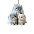 thumbnail image 2 of YOHAVEN Acrylic Pendant Car Decoration, Cute Three Kittens Flat Hanging Ornament Rear View Mirror Pendant Christmas Office Home Birthday Holiday Gift Decor, 2 of 7