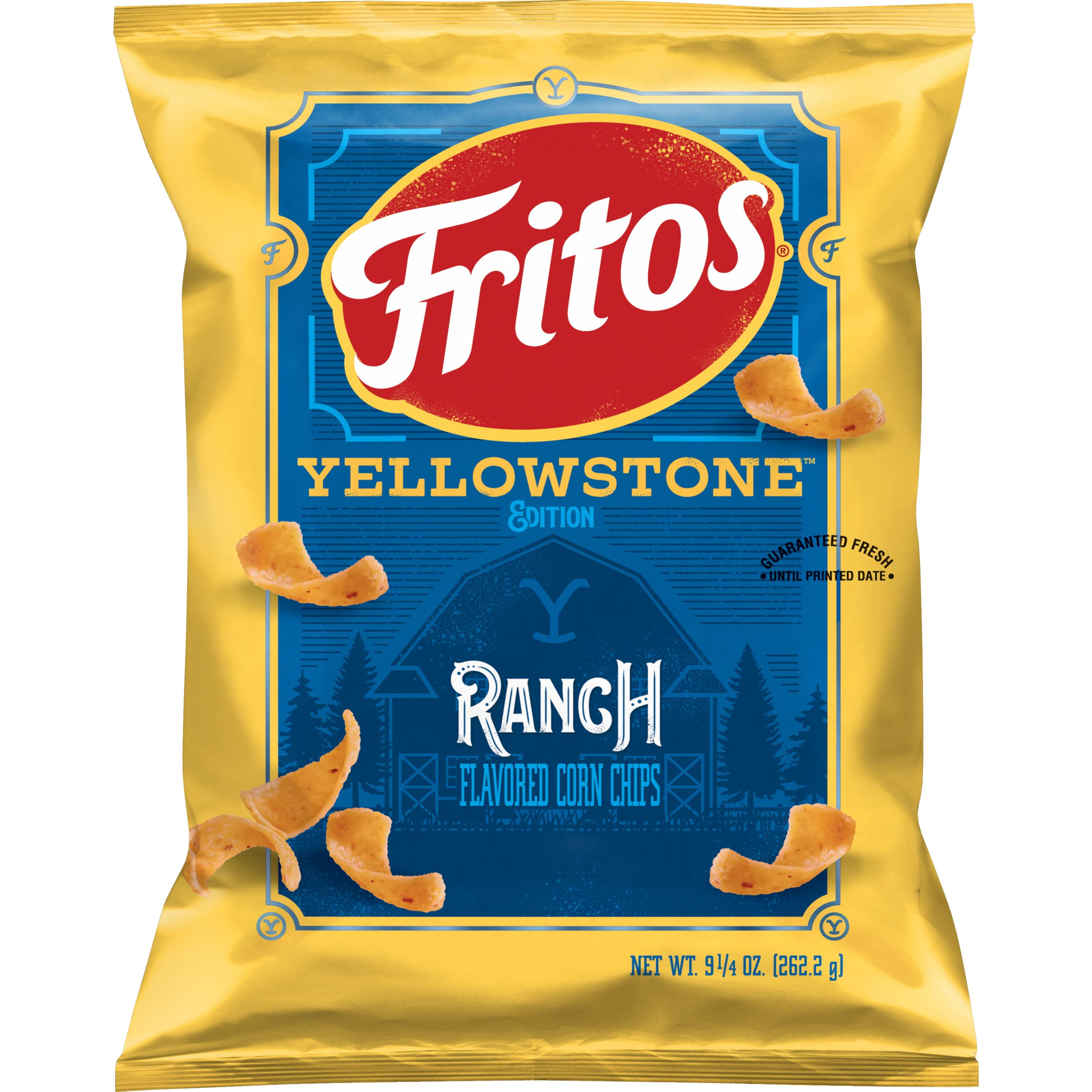 (2 pack) Fritos Yellowstone Ranch Flavored Corn Snack Chips, 9.25 oz Bag
