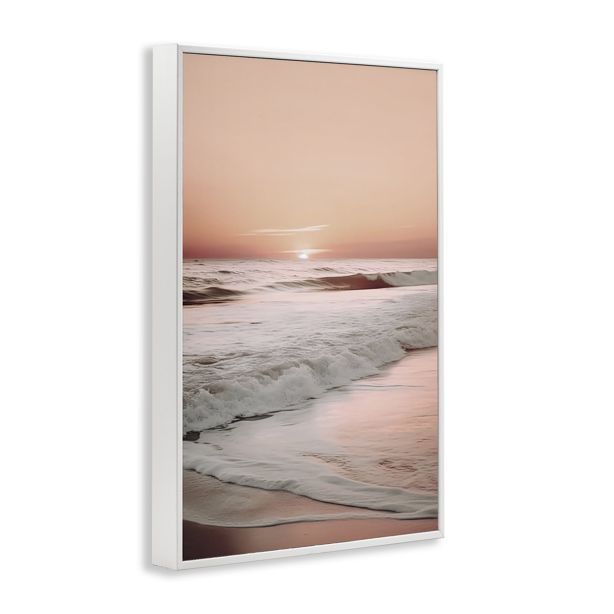 Apricot Beach View White Framed Giclee Art, design by Decent Exposures