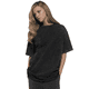 thumbnail image 3 of Camisetas Oversize para Mujer, Camisetas Vintage de Algodón, Cuello Redondo, Corta, Túnicas Lavadas de Verano. Negro 5XL, 3 of 9