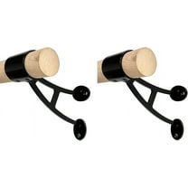 Athletic Bar Fixed Height Wall Mount Ballet Barre Brackets (Pair) - Black A Shape for 1.5"-1.67" Wooden Dowels - Athletic Bar Fitness Solution