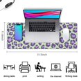 thumbnail image 5 of Long Mouse Pads for Desk,Green and Purple Of Leopard Print Desk Mats on Top Of Desks, Desk Mouse Pad Extra Large with 3mm Non-Slip Base and Stitched Edge for Gaming,Office,Work,Home 31.5"x11.8", 5 of 6