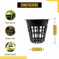 thumbnail image 4 of Net Pot 3 inch with Lids Mesh Hydroponic Aeroponic Orchid Round (25 Pack), 4 of 6