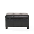 thumbnail image 3 of Noble House Drake Espresso Bonded Leather Storage Ottoman, 3 of 9