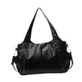 thumbnail image 3 of Bolso de hombro para mujer, elegante, informal, con cierre de cremallera, tipo hobo Negro, 3 of 9