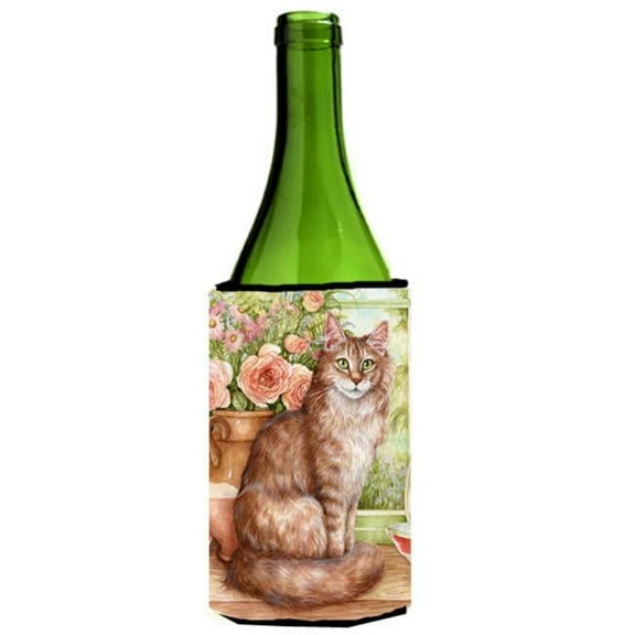 Maine Coon Cat by Debbie Cook Wine Bottle Can cooler Hugger