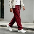 thumbnail image 4 of Nestiefly Men's Baggy Sweatpants Athletic Loose Wide Leg Elastic Waist Lounge Relaxed Open Bottom Joggers Pants with Pockets 2026 Wine 4XL, 4 of 7