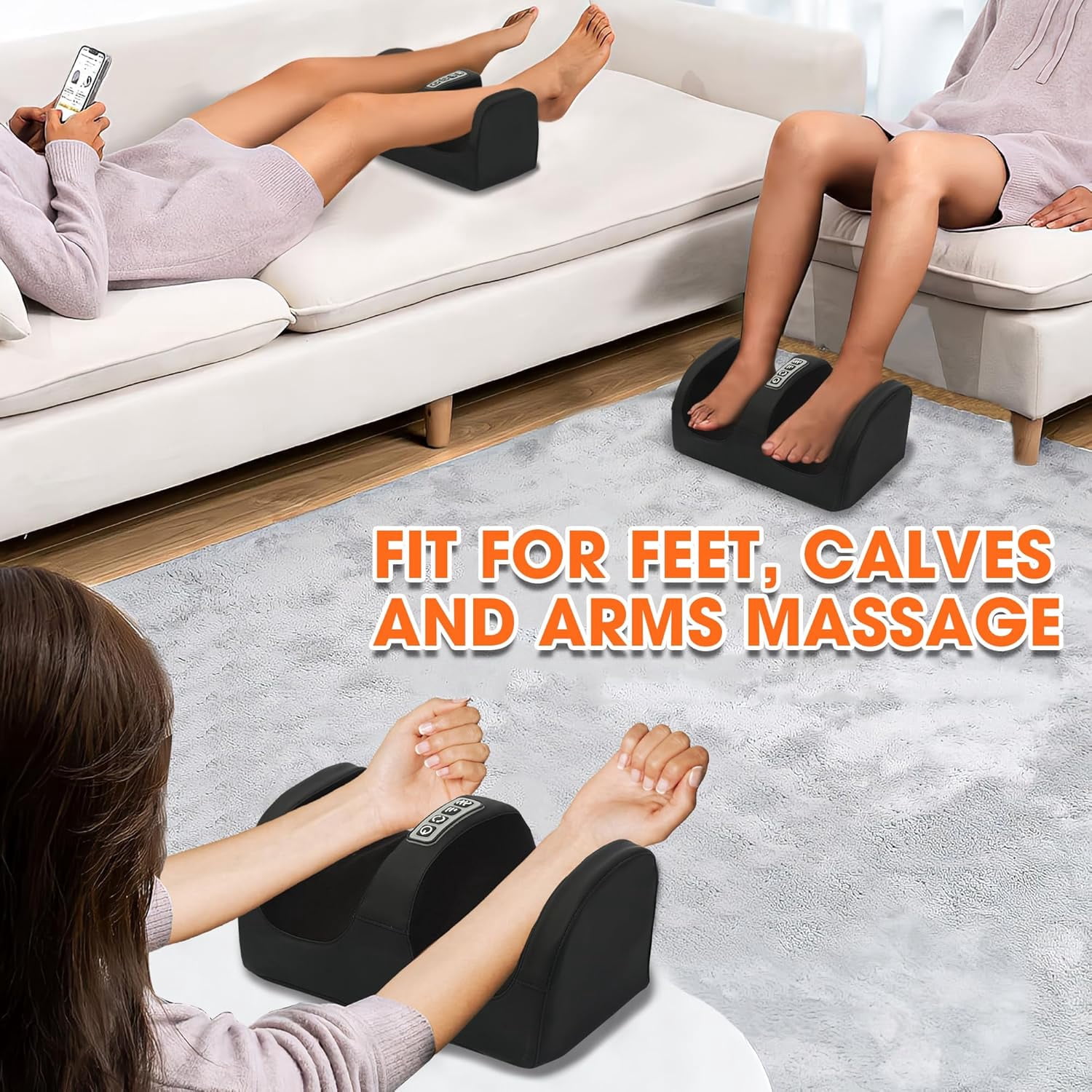 OhhGo Foot Massager Machine Massage for Feet, Chronic Nerve Pain Therapy Spa Gift Deep Kneading Rolling Massage for Leg Calf Ankle, Electric Shiatsu Foot Massager