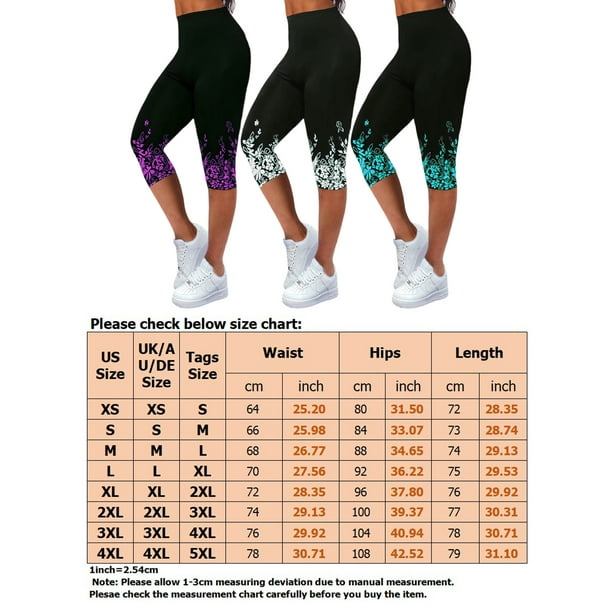 Avamo Womens Activewear Leggings Pants Capris Compression Yoga Leggings  Stretchy Workout Capri Pants Solid Tummy Control Breathable Pants