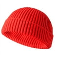 thumbnail image 4 of Sinhoon Men Women Universal Winter Knitted Hat Solid Color Hip Hop Retro Cap Unisex Fall Woolen Beanies, 4 of 4