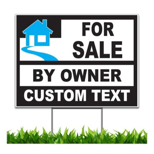 2 UNITS 18 x 24" Yard Signs "For Sale By Owner" 2-Sided  FREE Stakes Commercial 