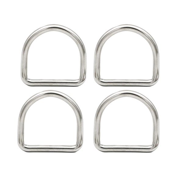 Rongfmy 4 Pieces Welded D s for Hardware Bags Belts Tote Accessories 0.4cmx2.85cmx2.3cm