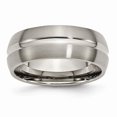 thumbnail image 1 of 8 mm Titanium Grooved Brushed & Polished Band - Size 8, 1 of 1