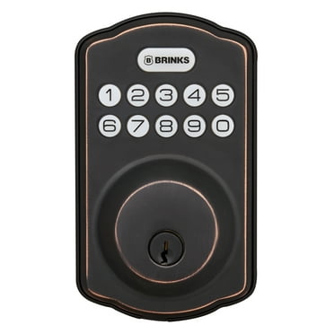 Brinks Electronic Keypad Single Cylinder Deadbolt, Tuscan Bronze Finish