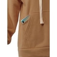 thumbnail image 4 of A2Y Women's Relax Fit Kangaroo Phone Pockets Hoodie Sweatshirts Deep Camel M, 4 of 5
