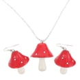 thumbnail image 1 of 1 collar de aretes de champiñones, 1 of 4