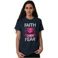 thumbnail image 5 of Faith Over Fear Breast Cancer Ribbon Women's Graphic T Shirt Tees Brisco Brands M, 5 of 5