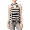 thumbnail image 1 of Almost Famous Womens Printed Hi-Lo Tank Top, Black, Large, 1 of 1
