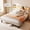 Beige with LED light, variant on Queen Size Upholstered Bed Frame with LED Storage Headboard, Lofka Beige Linen Platform Bed with USB/Type-C Charging, Smart RGB Lights, No Box Spring Needed