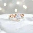 thumbnail image 2 of KANISHKAGEMS&JEWELS 7x5MM / 2Ct Pear Moissanite Engagement Ring CZ Diamond Twisted Women Jewelry Half Halo Proposal Ring Birthday Gift For Daughter, 2 of 3