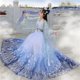 thumbnail image 3 of Conjunto de vestido de mujer con lentejuelas de estrellas Carol 2024 con degradado brillante, vestido tradicional chino Hanfu, fiesta de graduación, regalo formal de cumpleaños y Navidad, 3 of 4