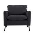 thumbnail image 5 of LUCKHAO Faux Leather Accent Chair Set of 2, Upholstered Armchairs with Cushioned Seat, Modern Lounge Chairs for Living Room or Office, 5 of 9