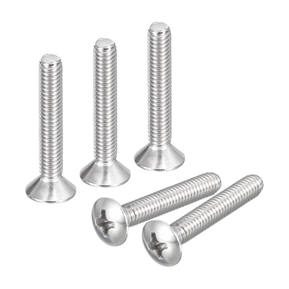 M4x25mm Oval Head Phillips Machine Screws, 50 Pack 304 Stainless Steel Slightly Raised Countersunk Head Screws