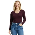 thumbnail image 3 of Emmalise 5-Pack Women’s Long Sleeve Junior V-Neck Shirts-Fall & Winter Color-L, 3 of 4