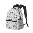 thumbnail image 2 of Daiia Panda Bear School Backpack for Men Women, Unisex Large Waterproof Bookbag Schoolbag Casual Daypack for High School/College/Teens/Travel/Work Black, 2 of 8