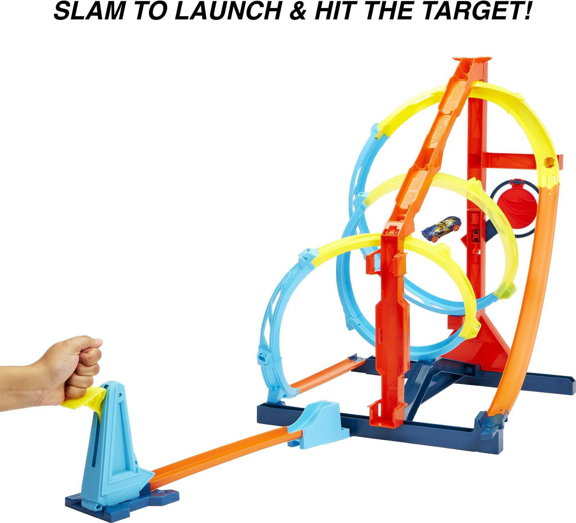 ​Hot Wheels® Loop Stunt Champion™ Track Set with Dual-Track Loop, Dual  Launch, Spring Ramp & 1 Hot Wheels® Car for Kids 4 Years Old & Older