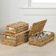 thumbnail image 2 of happimess BSK2000A-3SET Sandrine Classic Farmhouse Handwoven Hyacinth Storage Baskets with Handles and Lids, Natural (Set of 3), 2 of 7