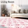 thumbnail image 2 of ODIKA 4'x6' Machine Washable Non-Slip Area Rug, Whirlwind Alphabet Spiral with Playful Polka Dots and Dreamy Cloud Motifs High Traffic Rug with Pad, Pink, 692285, 2 of 8