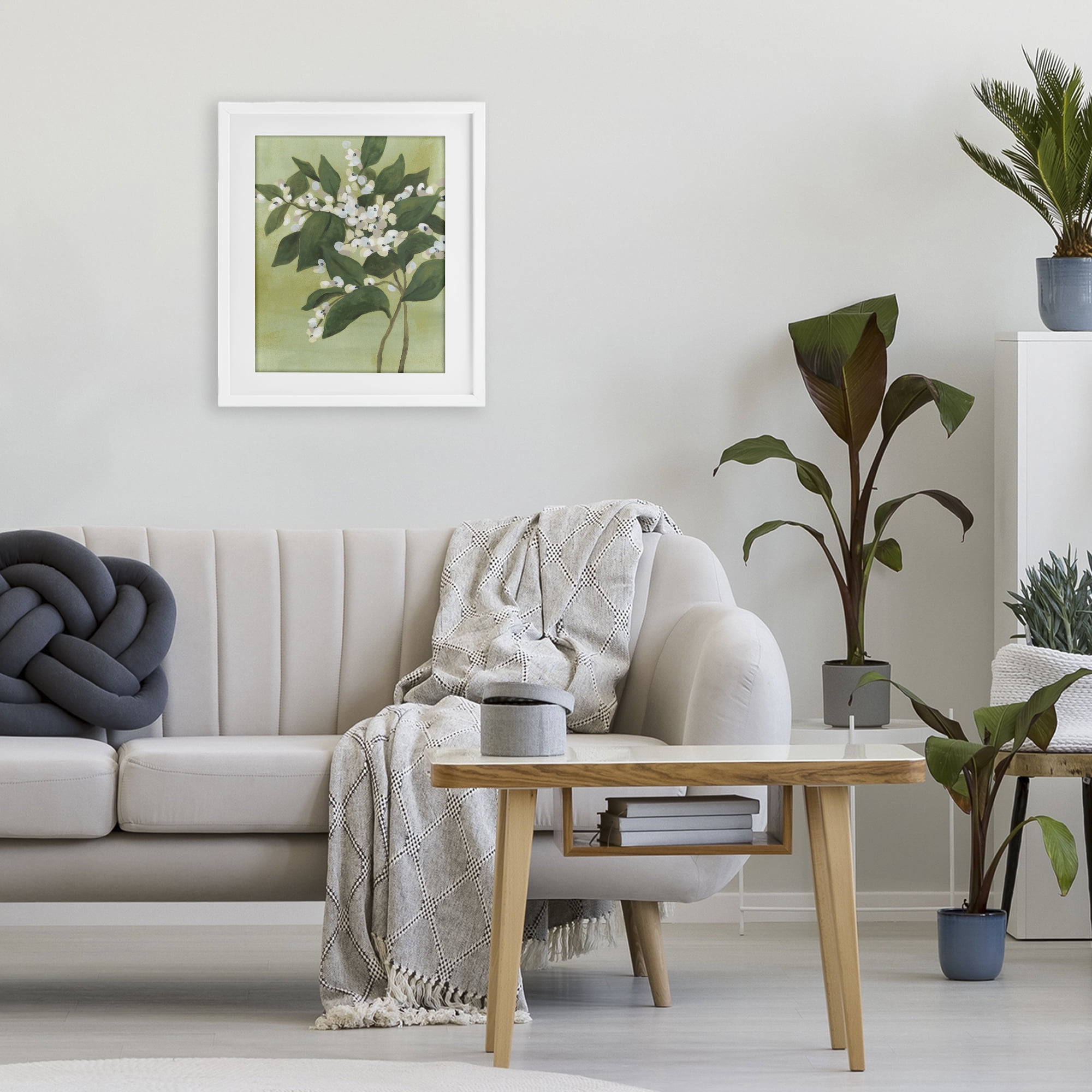 Stupell Industries Verdant Branch Bloom White Framed Print Under Glass, design by June Erica Vess