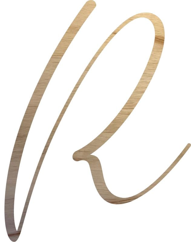 Unfinished Wood Letter R, Craft Alphabet 8'' Tall Wooden Letter Wall