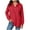 Red, variant on larppty Women's Hoodies Buttons Collar Hooded Sweatshirts Drawstring Casual Pullover Tops 2025 Fall Outfits (Red, XL)