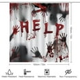 thumbnail image 4 of Halloween Shower Curtain - Help with Bloodys Hands for Halloween Decorations Theme Decor Props Bathroom - Bloody Horror Bath Curtains 72x72 Inches Waterproof Fabric with 12 Hooks Help, 4 of 6