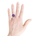 thumbnail image 3 of ANGARA Natural Claw-Set Cushion 8 ct Amethyst Halo Ring with Filigree in 14K White Gold for Women (Size-13mm) | February Birthstone, Anniversary, Jewelry Gift for Women | Natural Amethyst Ring, 3 of 9