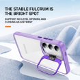 thumbnail image 2 of Compatible with Samsung Galaxy S24 Plus Case Clear Case with Camera Hidden Kickstand Foldable Stand Men Women Girls Phone Case Slim Soft TPU Translucent Shockproof Phone Cover, Light Purple, 2 of 16