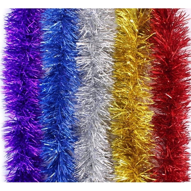 Juego de 20 guirnaldas brillantes para decorar árboles de Navidad, de 2 m de largo, para bodas, cumpleaños y fiestas (20 unidades, multicolor)