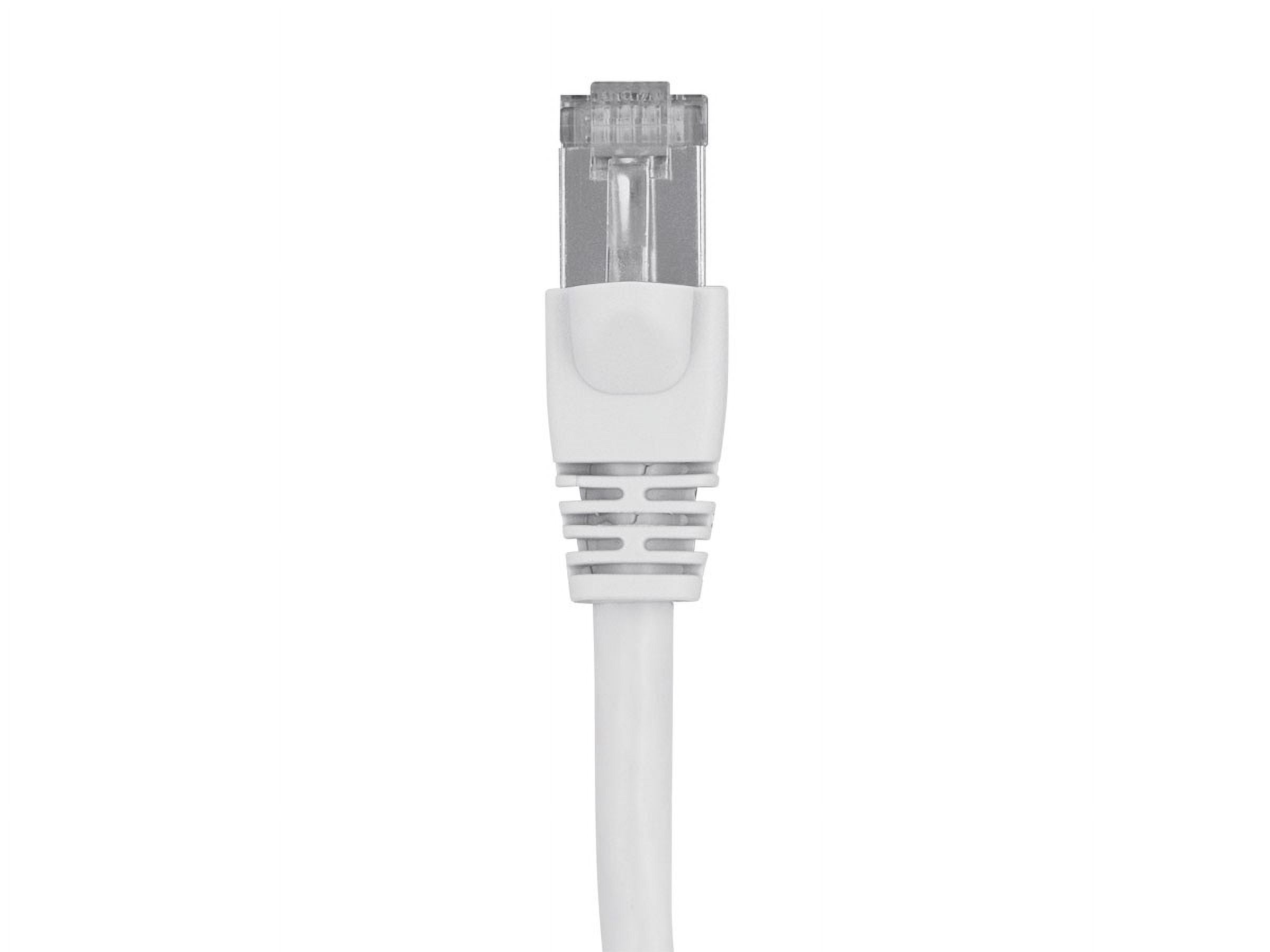 Monoprice Cat6A Ethernet Patch Cable - 100 Feet - White | Network Internet Cord - RJ45, 550Mhz, STP, Pure Bare Copper Wire, 10G, 26AWG