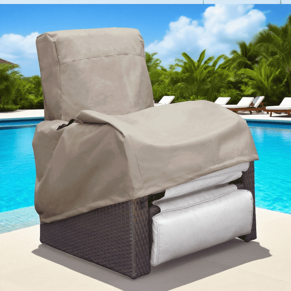 Umi Patio-Outdoor Patio Recliner Chair Khaki Protective Cover, Waterproof Furniture Cover