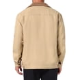 thumbnail image 3 of Abrigo de invierno INSPIRE CHIC para hombres, con cuello, botones en la parte delantera, forro de felpa, bolsillos, chaqueta de camionero, color caqui claro, 3 of 6